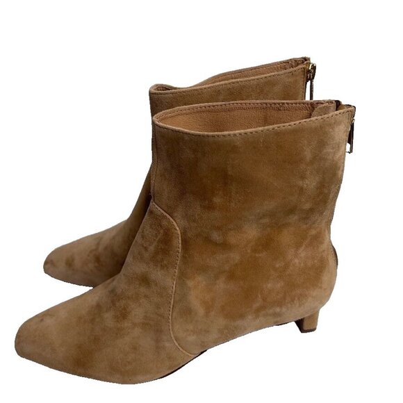 Madewell Womens Size 8 The Dimes Kitten-Heel Boot NR863 NEW Tan Suede - Picture 1 of 14